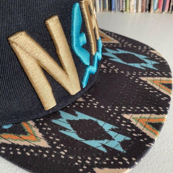 Neff Raised Logo Aztec Tribal Bill Snapback Cap Hat - Picture 4 of 6
